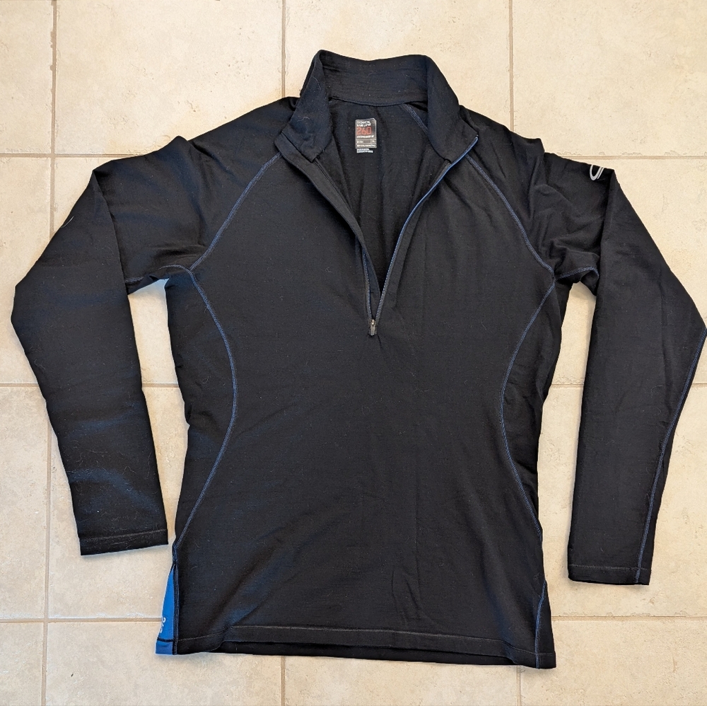 Icebreaker GT 260 Technical Base Layer Long Sleeve Merino Wool XL Half Zip